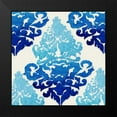 thumbnail image 2 of Boho Hue Studio 12x12 Black Modern Framed Museum Art Print Titled - Blue Ombre Damask 2, 2 of 5