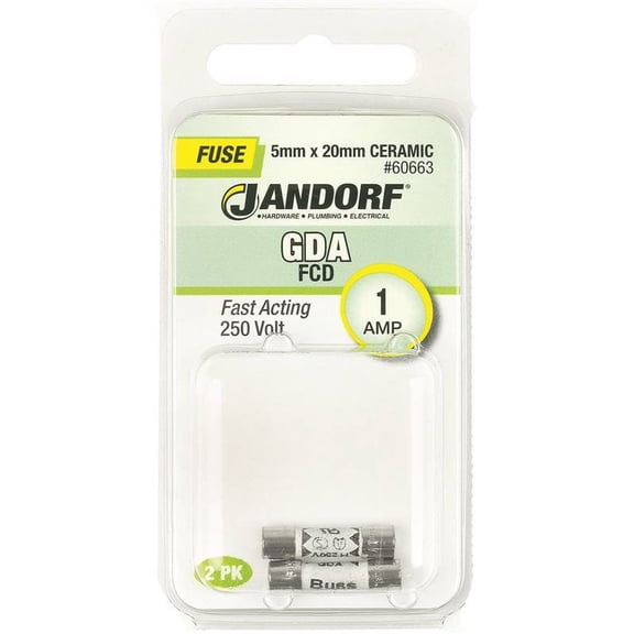 Jandorf 60663 60663 Gda 1 Amps Fast Acting Fuse 2 pc