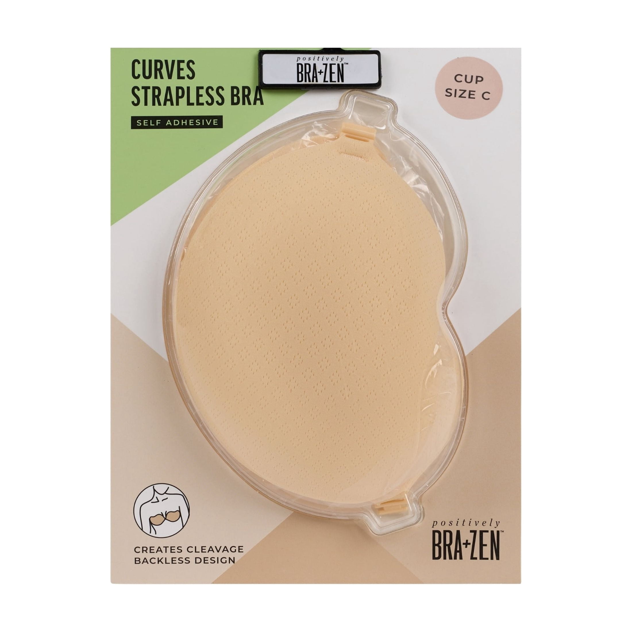 Positively BRA+ZEN Women's Push-Up Adhesive Strapless Backless Bra Size A-C