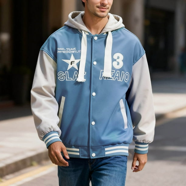 WILLBEST Sudaderas para Hombre, Chaqueta con Capucha De Manga Larga y Cuello De Solapa, Estilo Informal Deportivo con Bloques De Color De Otoño para Hombre Chica
