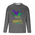 thumbnail image 5 of TIMIFIS Mardi Gras T-Shirts à Manches Longues pour Hommes Grande Taille Imprimés Carnaval Classique Col Rond Hauts, 5 of 5