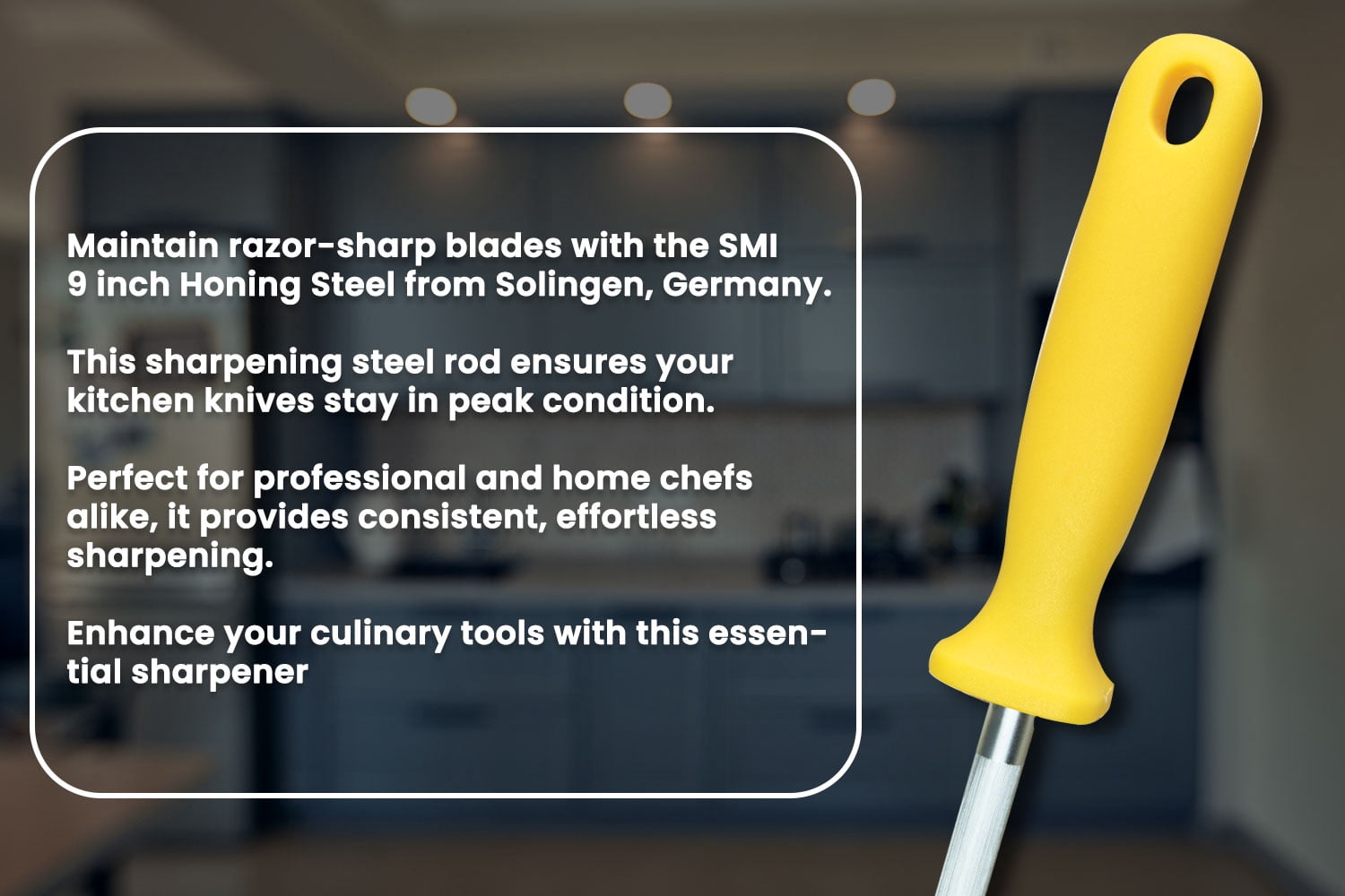 SMI 9 inch Knife Honing Steel Solingen Germany Sharpening Steel Rod Kitchen Knife Sharpener