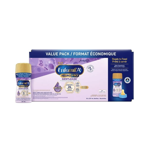 NeuroPro™ Gentlease, Baby Formula, 0-12 months, Ready to Feed Bottles, 237mL x 18ct