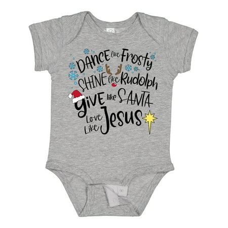 

Inktastic Dance Like Frosty Shine Like Rudolph Give Like Santa Boys or Girls Baby Bodysuit