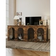 thumbnail image 4 of Dog Crate Furniture, 71" Heavy Duty Dog Kennels with Divider, Pads, Dog Crate Furniture for 2 Dogs, 4 of 5