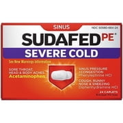 McNeil Sudafed PE Severe Cold, 24 ea