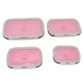 thumbnail image 2 of Foldable Meal Container, Silicone Collapsible Lunch Container 4pcs  For Office Pink,Green,Rose Red, 2 of 8