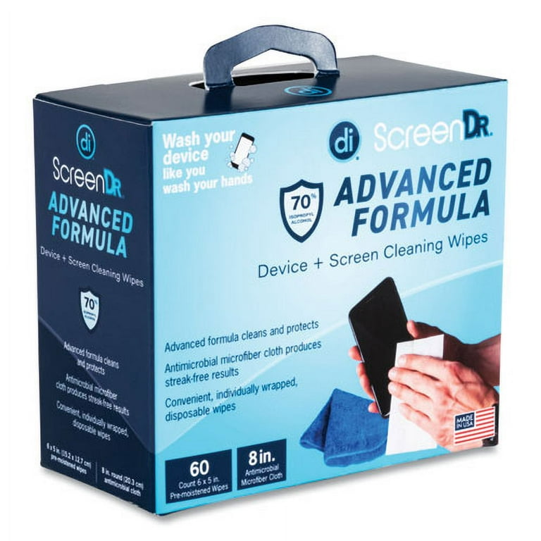 ScreenDr Device and Screen Cleaning Wipes, Includes 60 Individually Wrapped Wipes and 8 ScreenDr Device and Screen Cleaning Wipes, Includes 60 Individually Wrapped Wipes and 8