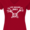 thumbnail image 4 of Inktastic Life Behind Bars Motorcycle Women's V-Neck T-Shirt, 4 of 5