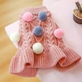 thumbnail image 3 of Dog Sweater Dress Turtleneck Polka Dog Sweaters Knitwear Warm Pet Sweater with Pom Pom Ball, 3 of 11