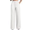 thumbnail image 2 of Oksale Womens Dress Pants Business Casual Tall Pants with Pockets Loose Straight Leg Slack Pants for Officewear White XS, 2 of 7