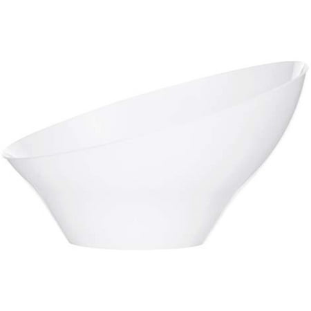 

Plasticpro Disposable Angled Plastic Bowls Round Large Serving Bowl Elegant For Partys Snack Or Salad Bowl White Pack Of 4