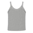 thumbnail image 6 of Women Spaghetti Strap Scoop Neck Ribbed Tank Tops Slim Fitted Cotton Camisole Basic Sleeveless Layering Shirts Featuring Slim Fit Sleeveless Camisole Gray XL, 6 of 8