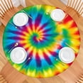 thumbnail image 2 of Rainbow Tie Dye Spiral Pattern Round Fitted Tablecloth with Elastic Edge,Dining Table Cover Waterproof,Outdoor Round Tablecloth for Camping,Dining,Indoor and Outdoor, 2 of 7