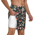 thumbnail image 3 of Balery Autumn Fox Owl Mens Swim Trunks Swim Shorts for Men Quick Dry Inseam Beach Shorts with Compression Liner Pocket-XX-Large, 3 of 9