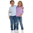 thumbnail image 3 of Cudlie Toddler Girls’ 5-Pack Long Sleeve Tees, Cotton Blend Crewnecks in Stylish Modern Colors, Sizes 12M–4T, 3 of 12