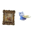thumbnail image 1 of Marco de fotos de gato floral tallado a mano, estatua de resina, soporte para imágenes, escultura antigua de mesa montada en la pared, figura de regal, 1 of 8