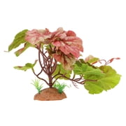 Unique Bargains Terrarium Plants Artificial Greenery Reptile Tank Accessories Lifelike Decor for Chameleon and Tortoise Habitats Pink Green