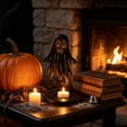 thumbnail image 3 of WWG Halloween Wooden Candle Holder, Spooky Silhouette Candlestick Holders for Tea Lights, Solid Wood Tabletop Decor with Hollow Cutout Projection for Fall Decorations, Birthday Gifts for Women, 3 of 6
