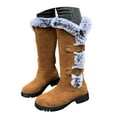 thumbnail image 3 of YLYL Women Mid-Calf Snow Boots Metal Buckle Suede Quilted Comfortable Warm Boot, 3 of 9