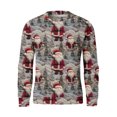 thumbnail image 5 of Wutalume Men's Christmas Print Crewneck Sweater, Long Sleeve Ribbed Knit Pullover, Relaxed Fit Casual Business Knitwear for Holiday Parties and Daily Wear,Deep Red 3XL, 5 of 6