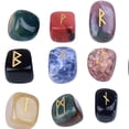 thumbnail image 3 of 25 piedras rúnicas pulidas con caracteres Luen grabados Wicca, piedras preciosas para meditación mezclado, 3 of 4