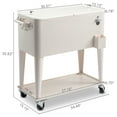 thumbnail image 5 of 80Qt All-In-One Cooler Cart With Bottle Opener, Lower Storage Shelf and Cap Catcher, Outdoor Party Rolling Cooler With Lockable Wheels For Pool Side, Patio, Balcony, White(34.25 x 15.16 x 35.83)", 5 of 9