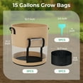 thumbnail image 3 of BSHAPPLUS Grow Bags 15 Gallon Potato Grow Bags with Clear Window with Handles Non-Woven Fabric Potato Bags for Growing Potatoes Tomato Vegetables Plant Pots, 3pcs, Khaki, 3 of 7
