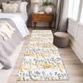 thumbnail image 4 of Yellow Grey Botanical 2'x6' Runner Rugs for Hallway Kitchen Bedside Non Slip Washable, Spring Floral Summer Farmhouse Entryway Rug Runners with Rubber Backing, Long Carpet Runner for Laundry Room, 4 of 8