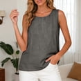 thumbnail image 5 of GEWSEY Dressy Tank Tops for Women Cotton Linen Gauze Shirts Sleeveless Summer Tunic Top Loose Fit Lightweight Casual Blouses (Dark Gray, XL), 5 of 5
