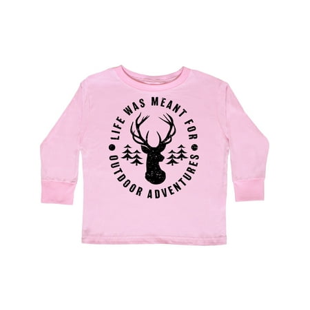 

Inktastic Life was Meant For Outdoor Adventures with Deer Gift Toddler Boy or Toddler Girl Long Sleeve T-Shirt