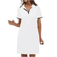thumbnail image 5 of Bpmpbo Women’s Polo Short Sleeve Dresses Solid Color V Neck Summer Tennis Golf Mini Shirt Dress with Pockets Casual Vacation Short Dresses, 5 of 9