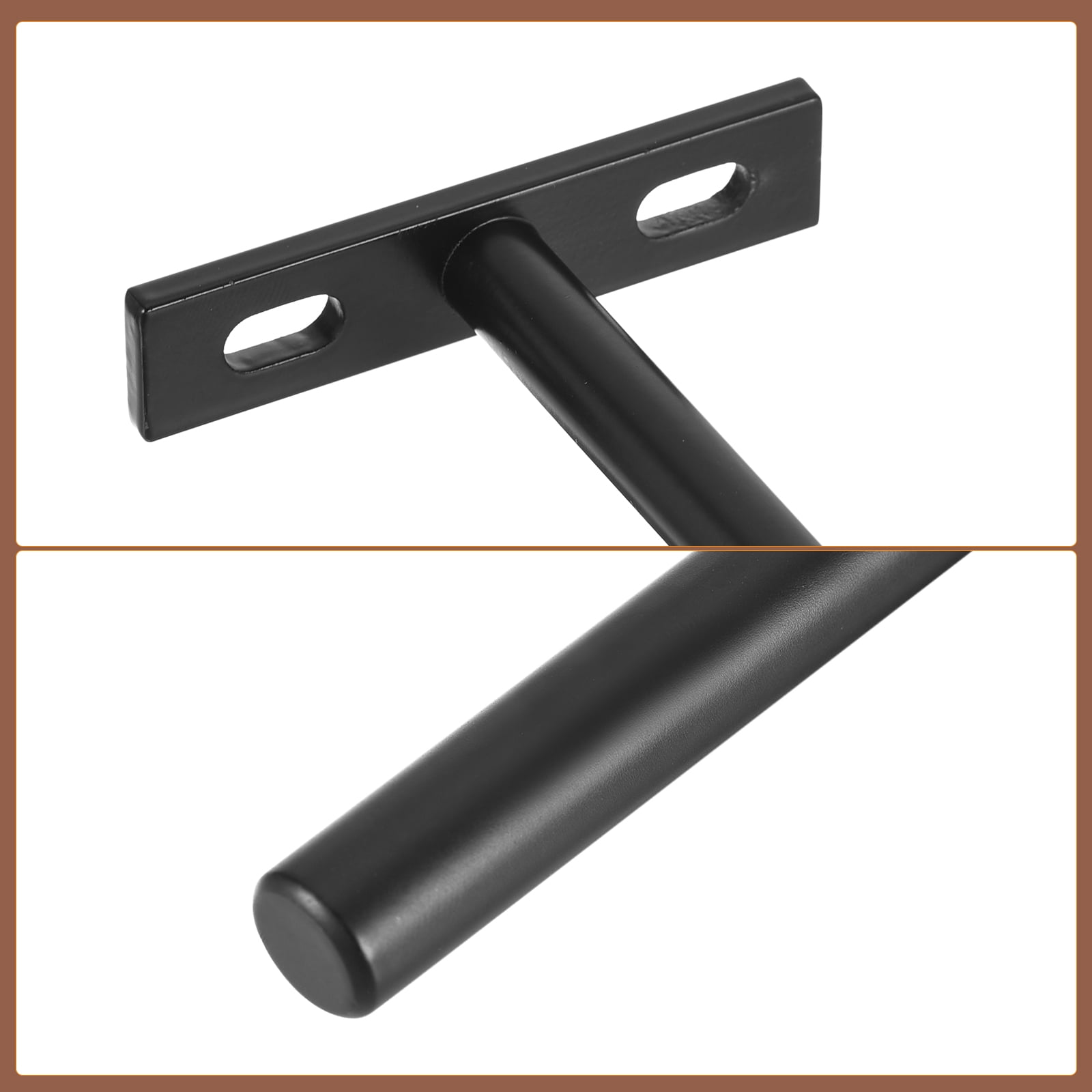 Uxcell 4Pack 5 Inch Wall Mounting Floating Shelf Bracket Blind Shelf Support, Black
