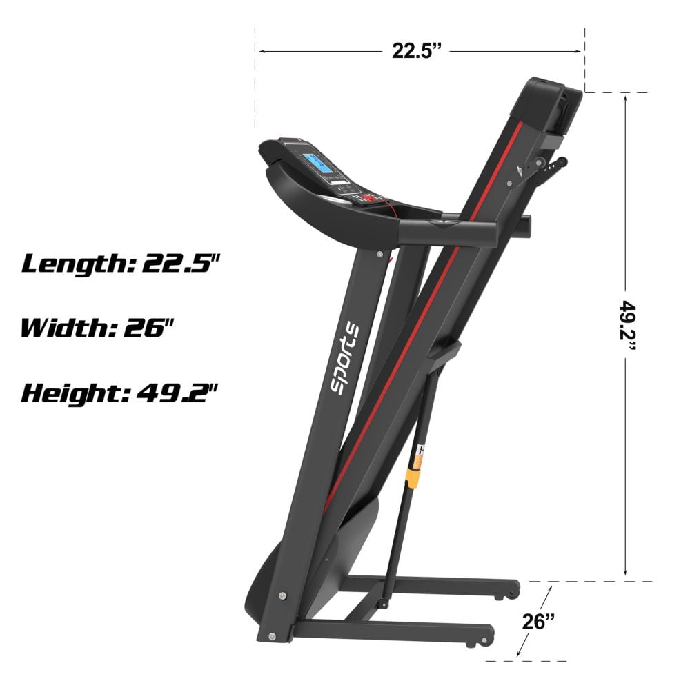 Abrihome Foldable Treadmill with Incline, Folding Treadmill for Home Workout, Electric Walking Treadmill Machine 5" LCD Screen 250 lb Capacity MP3