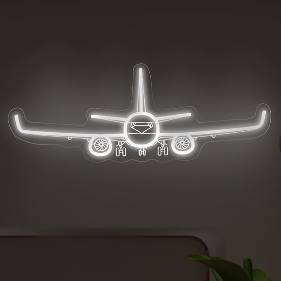 Airplane Neon Sign, Handmade LED Light, Airplane Wall Decort, Gifts for Pilot, Aviation Lover Gift, Kids Room Decor, 16.5"x6.5"