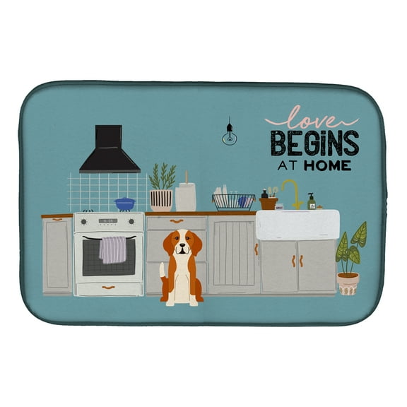 English Foxhound Kitchen Scene Dish Drying Mat