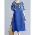thumbnail image 2 of Vestido de verano con estampado floral para mujer, vestido midi de manga corta, elegante, informal, holgado, 2023, 2 of 5