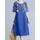 thumbnail image 2 of Vestido de verano con estampado floral para mujer, vestido midi de manga corta, elegante, informal, holgado, 2023, 2 of 5
