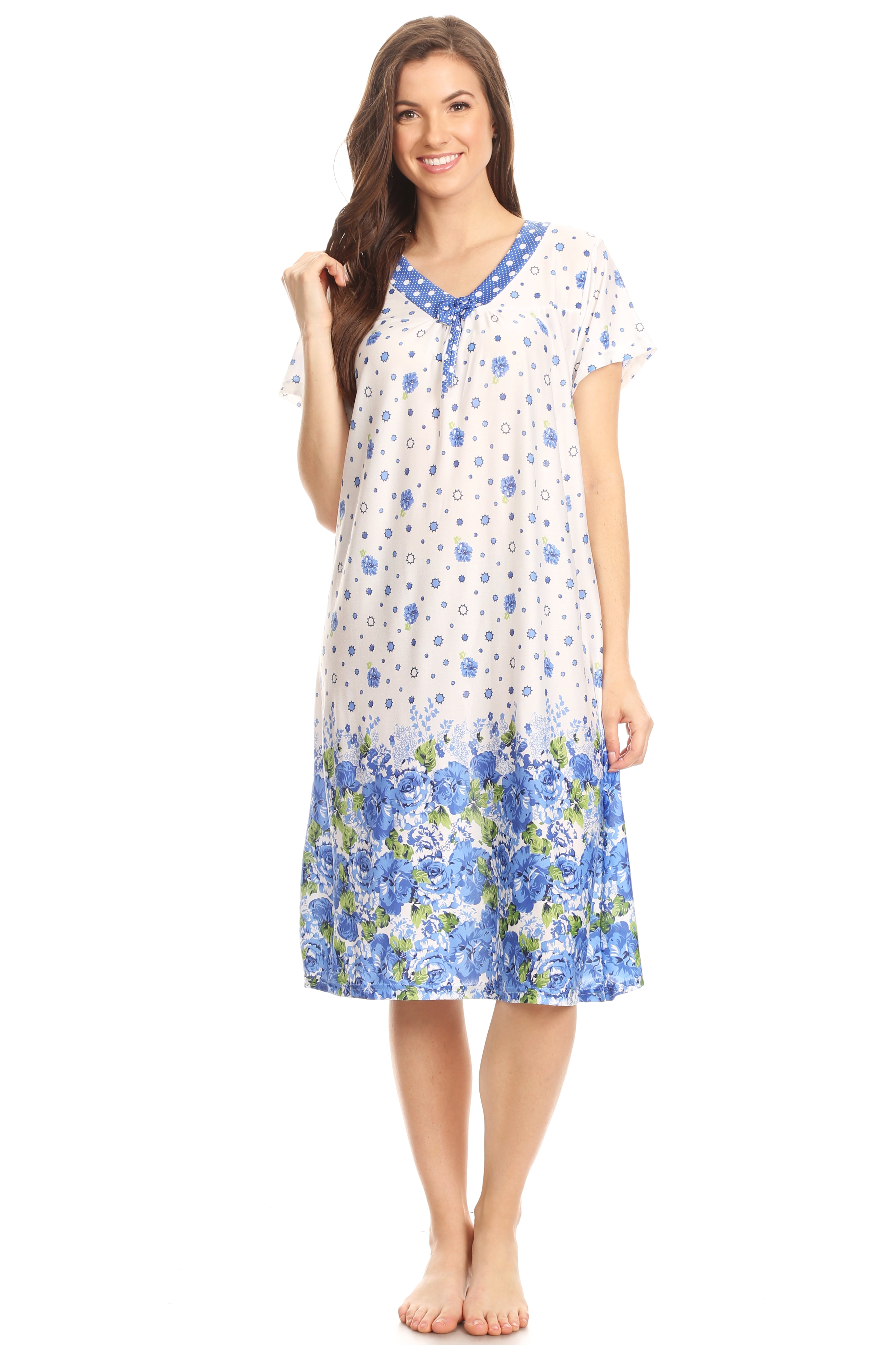 womens blue nightgown