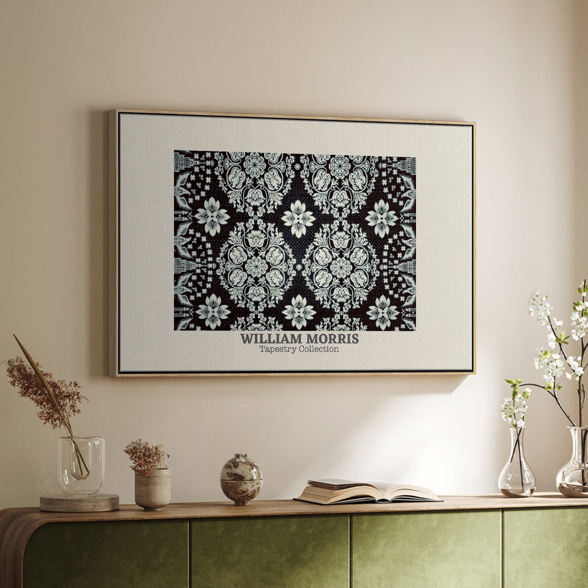 Vintage Abstract Print-XLVII Framed in Natural Wood Wood Gallery Wrapped Canvas 25 in. x 37 in.