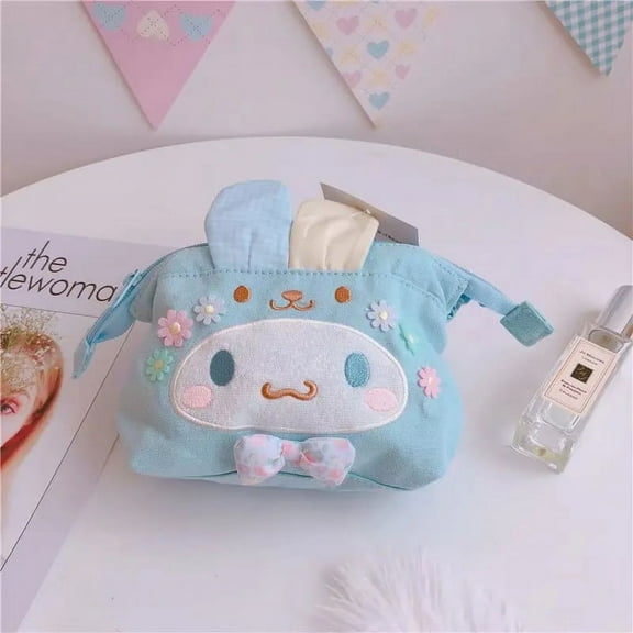 Sanrio Cinnamoroll Melody Cosmetic Bag Cartoon Hello Kitty Pompompurin Portable Organizer Storage Bags Girls Gift