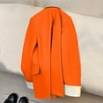 thumbnail image 4 of Women's Business Casual Blazer Suit Jackets Polyester Lined Long Sleeve Single Breasted Notch Collar Office Work Wear (3XL, Orange), 4 of 4