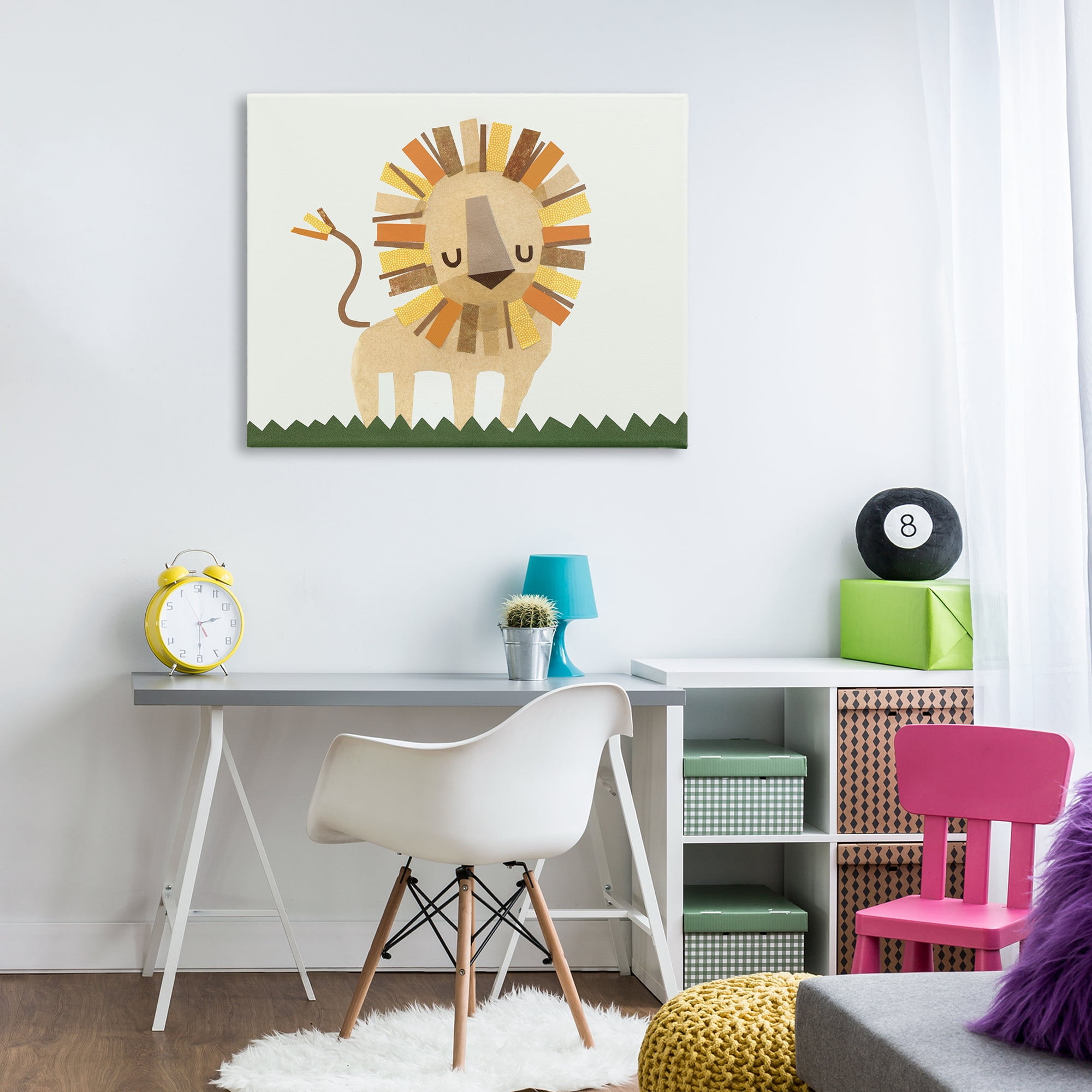 Stupell Industries Cozy Corner Lion Animals & Insects Painting Gallery Wrapped Canvas Art Print Wall Art, 40 x 30