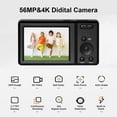 thumbnail image 6 of 2Pcs Digital Camera, Kadlawus Digital Camera, 4K 56MP Compact Camera for Photography and Video, 20X Digital Zoom, 2.7 Inch Screen, Point and Shoot Camera for Beginners, Teens andkids, Vlogging, 6 of 9