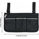 thumbnail image 2 of Bolsa para silla de ruedas (negra, 32,5 x 18 cm) con bolsillos, bolsa para reposabrazos lateral de silla de ruedas, bolsa de almacenamiento para accesorios de silla de ruedas y scooter de movilidad, 2 of 5