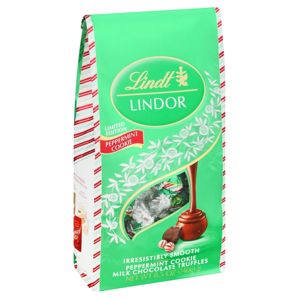 Lindt Lindor Peppermint Cookie Milk Chocolate Candy Truffles, 8.5 oz