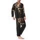 thumbnail image 2 of Fotbe Victorian Gentle Cat Pijama de Hombre con Estampado de Manga Larga, Conjunto de 2 Piezas, Ropa de Dormir Suave y Cómoda con Bolsillos-XX-Large, 2 of 7