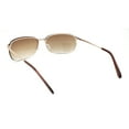 thumbnail image 4 of Mens Luxury Rimless Rectangle Oval Metal Rim Sunglasses Gold - Brown, 4 of 4
