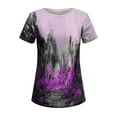 thumbnail image 4 of Dyegold Womens Summer Casual T-Shirts Round Neck Floral Printed Short Sleeve Graphic Tee Tops Loose Fitting Comfy Tunic Tops, 4 of 5