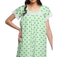 thumbnail image 4 of Moomaya Printed Short Sleeve Nursing Cotton Poplin Womens Sleepwear Night Gown, 4 of 5